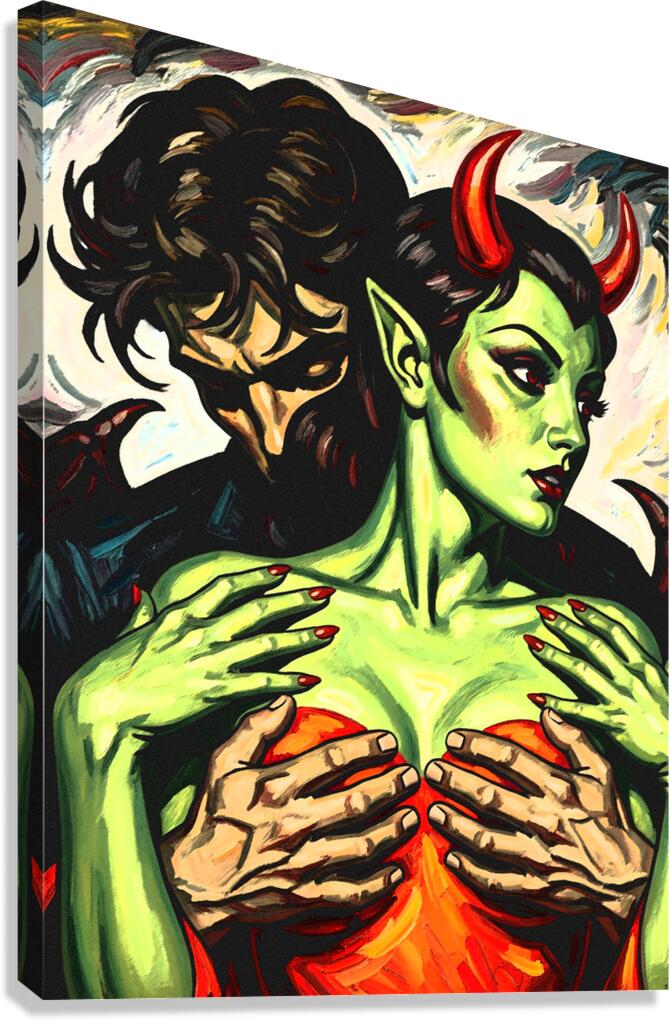 Man Hug Devil Canvas Print