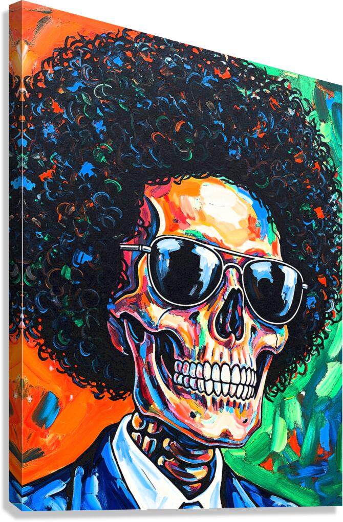 Skull Afro Canvas Print