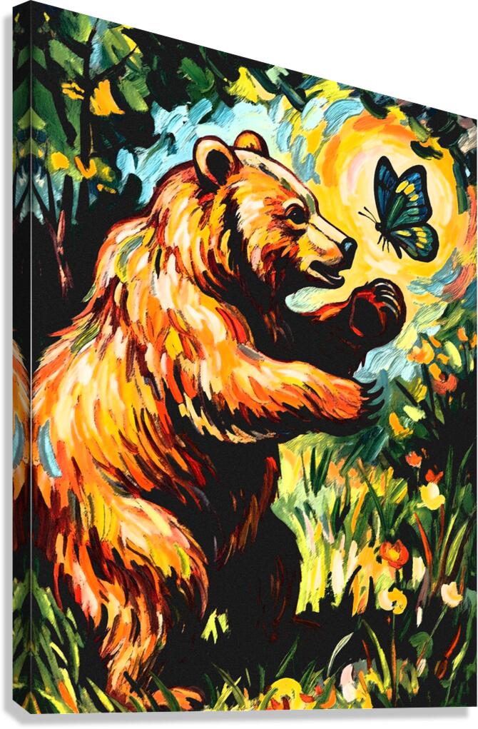 Bear Butterfly Canvas Print