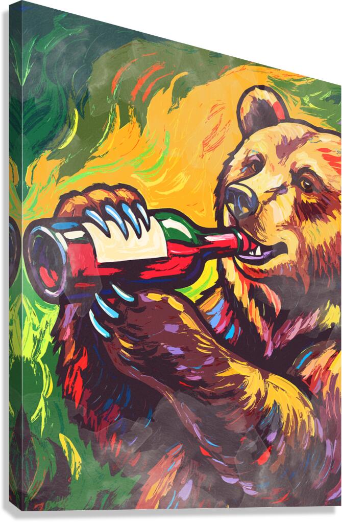 Bear Drink Canvas Print