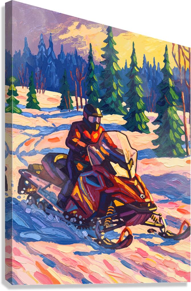 Snowmobile Winter Canvas Print