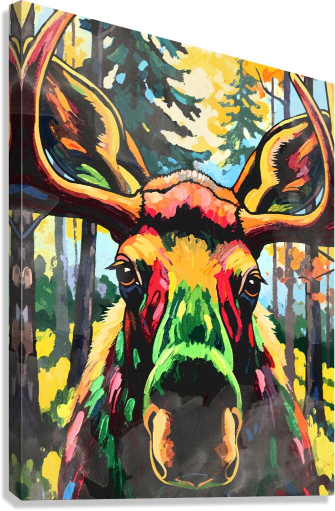 Moose Forest Canvas Print