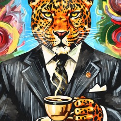 Leopard With Coffee