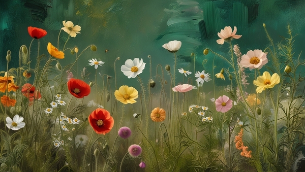Whispers of Wildflowers – Dreamy Meadow Botanical Wall Art by chromadreamstudio