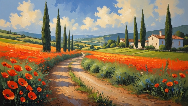 Enchanted Countryside Path: A Journey Through Natures Beauty by chromadreamstudio
