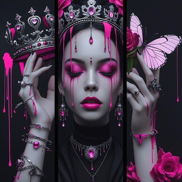 Regal Reverie: A Gothic Triptych of Mystery and Transformation by chromadreamstudio