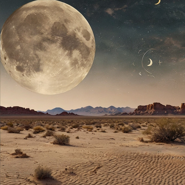 Desert Moon Dreamscape – Minimalist Boho Wall Art Printable Digital Download by chromadreamstudio