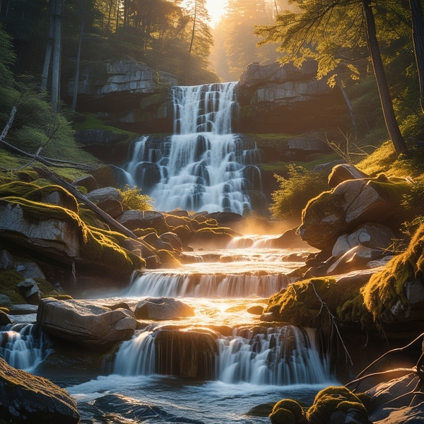Tranquil Cascade: Nature’s Hidden Symphony by chromadreamstudio