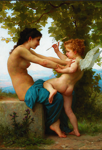 Girl and Cupid – Bouguereau William Adolf 1880