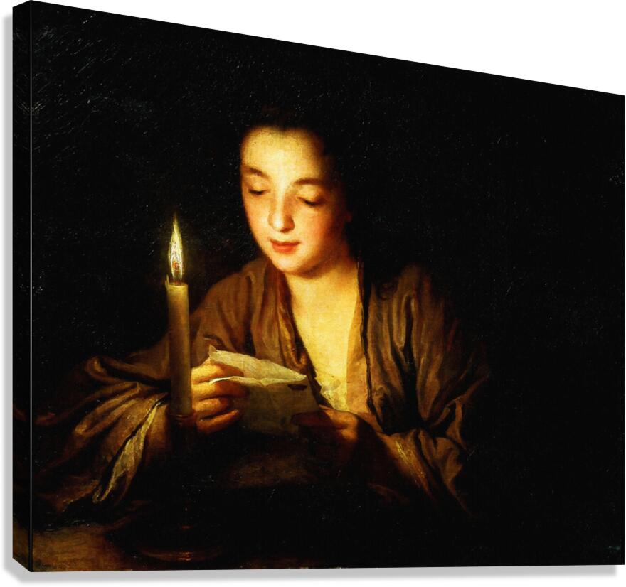Girl with a Candle Canvas Print