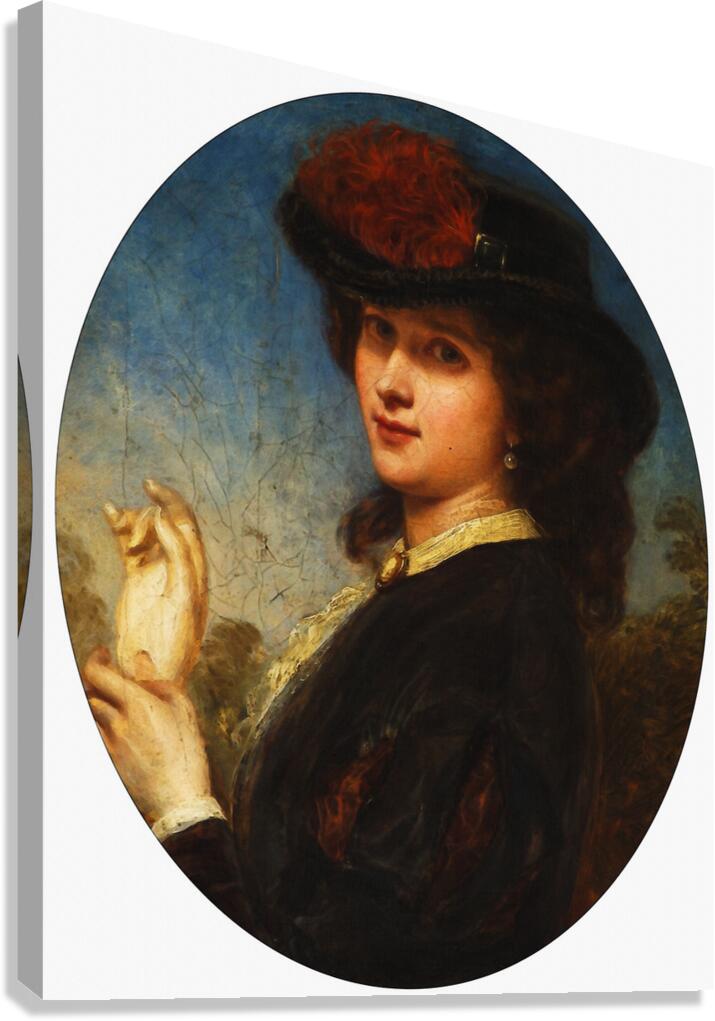 Lady with a Glove – John Robert Dicksee Canvas Print
