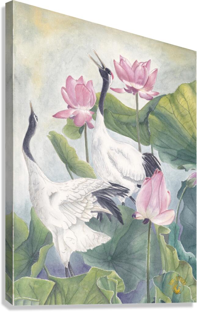 Grues du Japon Canvas Print