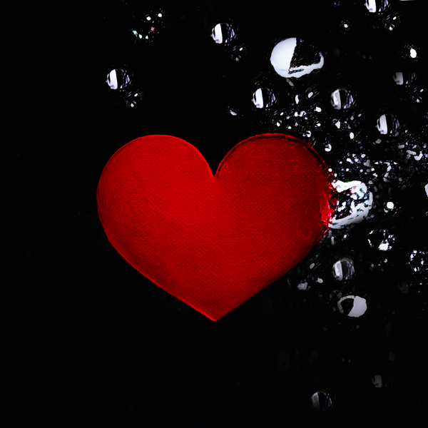 Splashed Heart Print