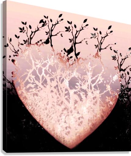 Dancing Trees Heart Canvas Print