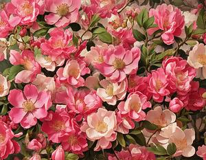 Pretty Pink Wild English Roses by Thea Menagh