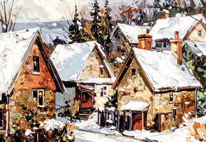 Houses in the Blue Mountains by Thea Menagh