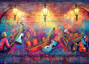Graffiti Mural Making Music