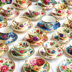 Antique China Cups and Saucers