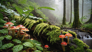 Toadstools in the Forest