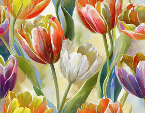 Seamless Tulips for a Small Accent Wall
