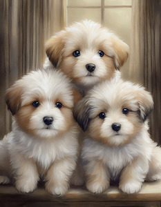 Three Fuzzy Puppies