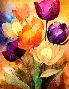 Double Rainbow Tulips