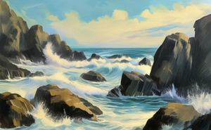 Crashing Waves on the Rocks