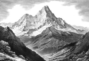 Charcoal Drawing of Mt. Everest