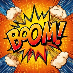 Cartoon BOOM Sign