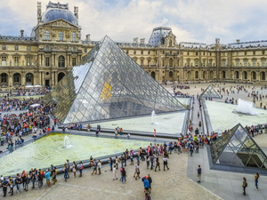 View from a Top Window in the Louvre Museum in Paris France 