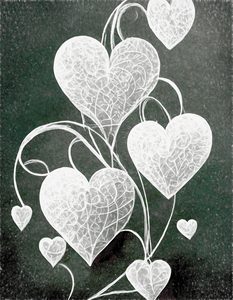 White Hearts on a String