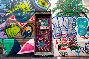 Graffiti in an Alley Off Queen