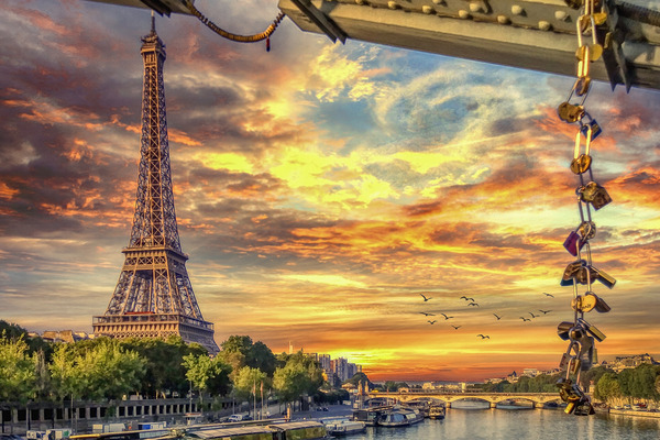 Lock on the Bridge and Key in the Seine by Thea Menagh