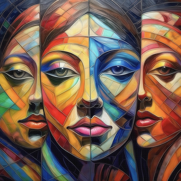 Abstract Faces Print