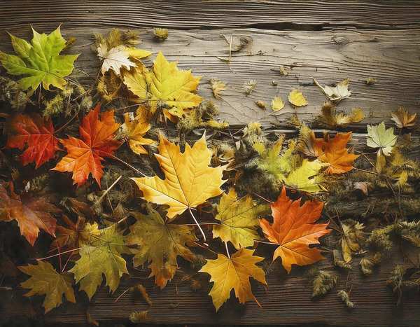 Maple Leaves on the Porch by Thea Menagh