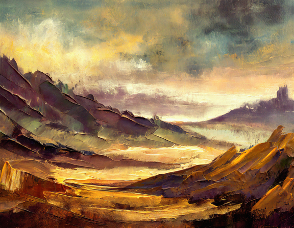 Dark Hills and Valleys Print