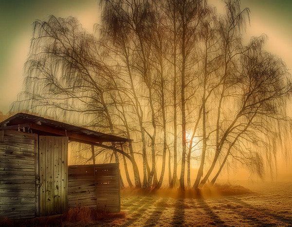 Sunset Through the Birches Digital Download