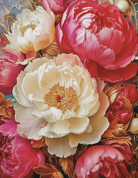 Peonies Illustrated Print