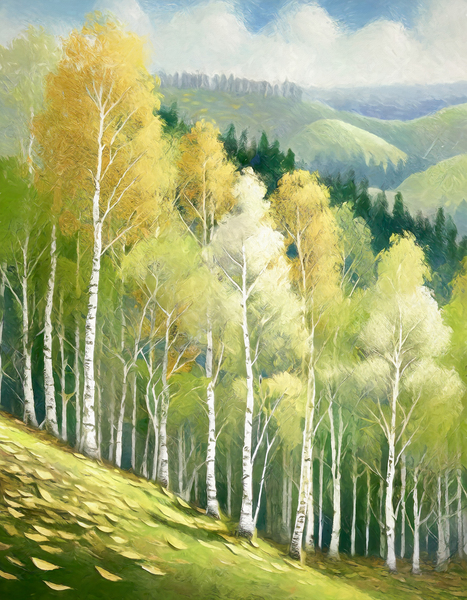 Grove of Aspen Trees by Thea Menagh