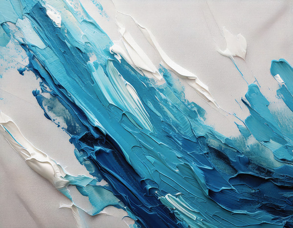 Blue and White Abstract by Thea Menagh