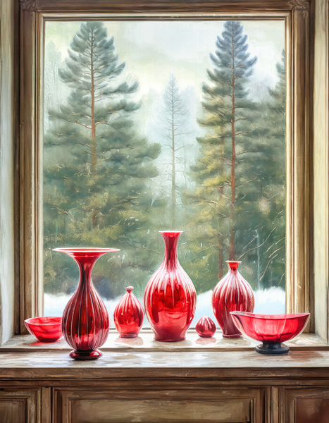 Collection of Cranberry Glass