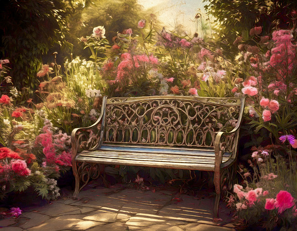 Meet at the Bench in the Rose Garden Digital Download