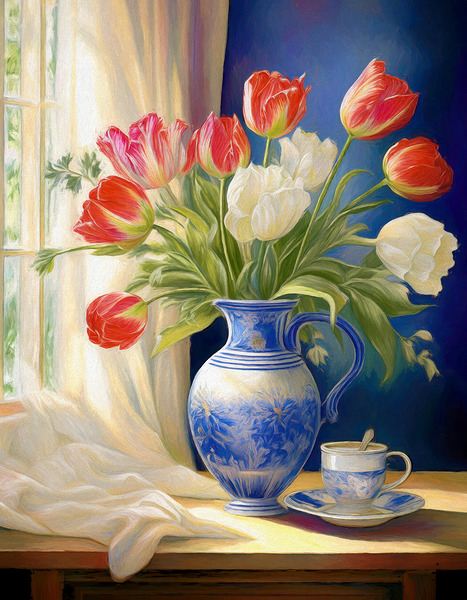 Tulips in the Window by Thea Menagh