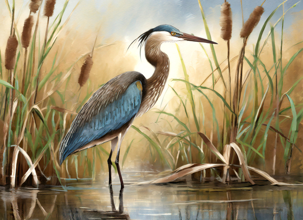 Heron in His Happy Place Imprimer