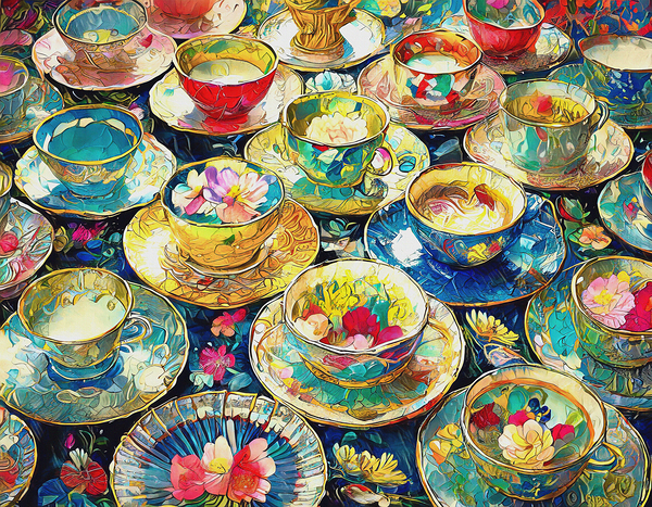 China Cups and Saucers by Thea Menagh