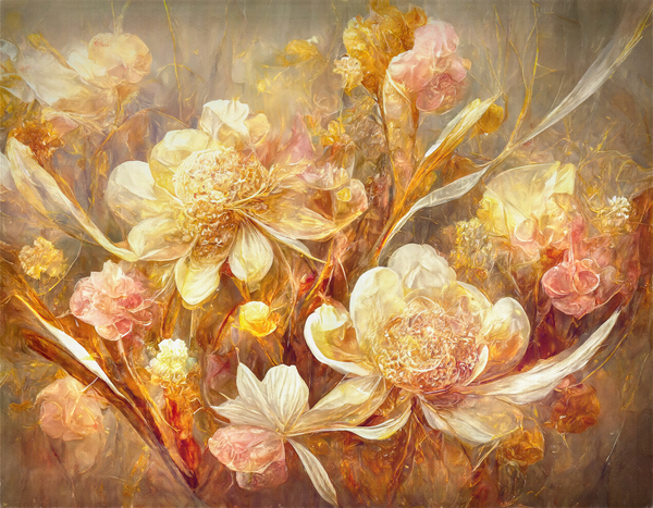 Gentle Flowers in Neutrals Digital Download