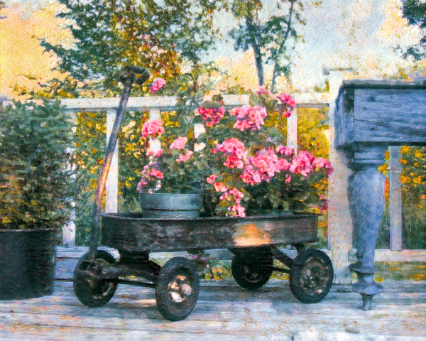 Vintage Wagon on the Deck  Print