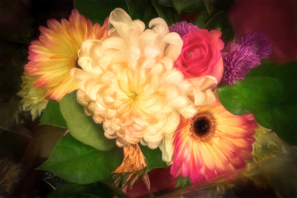 Antique Painting of Flowers Digital Download