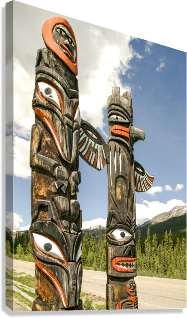 British Columbia Totem Poles  Canvas Print