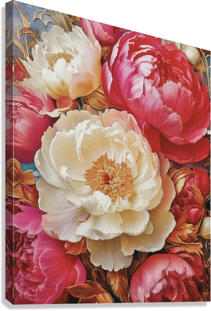 Peonies Illustrated Canvas Print